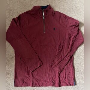 Stafford Prep Men's Maroon Longsleeve Quarter Zip Sweater